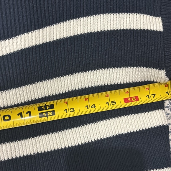 Hollister cotton blend women’s sweater navy blue and white stripe cardigan - Picture 5 of 6